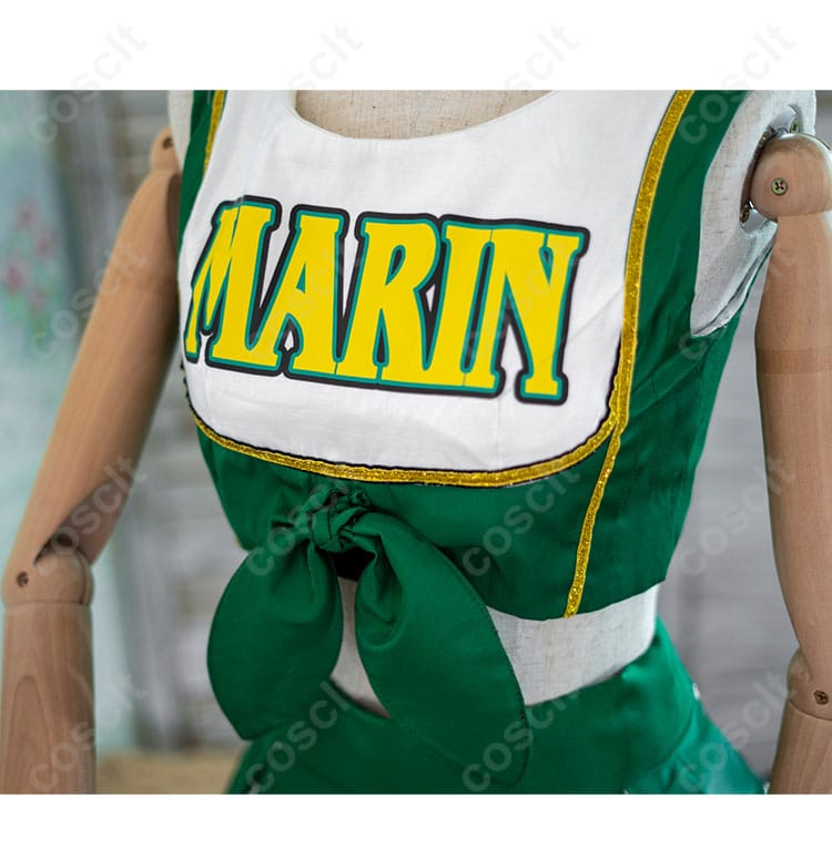 商品側面画像 - チアガール衣装のサイドビュー、スカートとトップスのデザインがしっかりと確認できる。オーダーメイド対応！