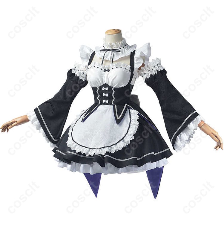 Re:ゼロ レム・ラム コスプレ衣装 メイド服 正面図 - リゼロキャラクターのメイド服コスプレ