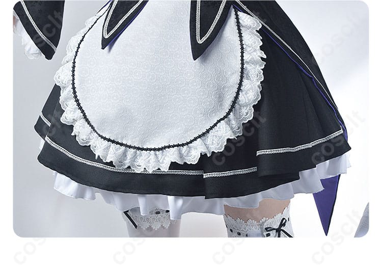 Re:ゼロ レム・ラム コスプレ衣装 メイド服 裙子装饰细节图 - 美しいメイド服のスカートディテール