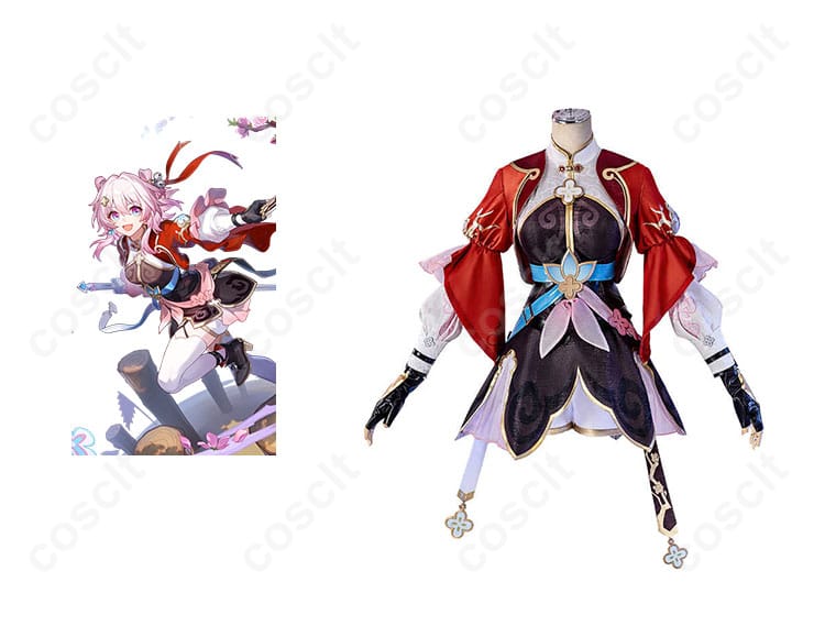 スターレイル 三月なのか 巡狩 コスプレ衣装 正面とキャラクターの組み合わせ画像｜高品質コスプレ衣装
