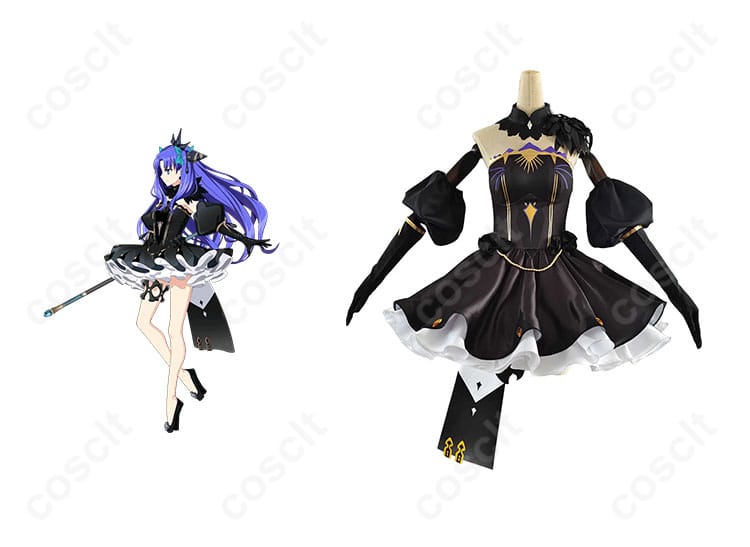 Fate/Grand Order アンキ・エレシュキガル コスプレ衣装 正面とキャラクターイメージのコラボレーション画像。コスプレ衣装のディテールが確認できます。