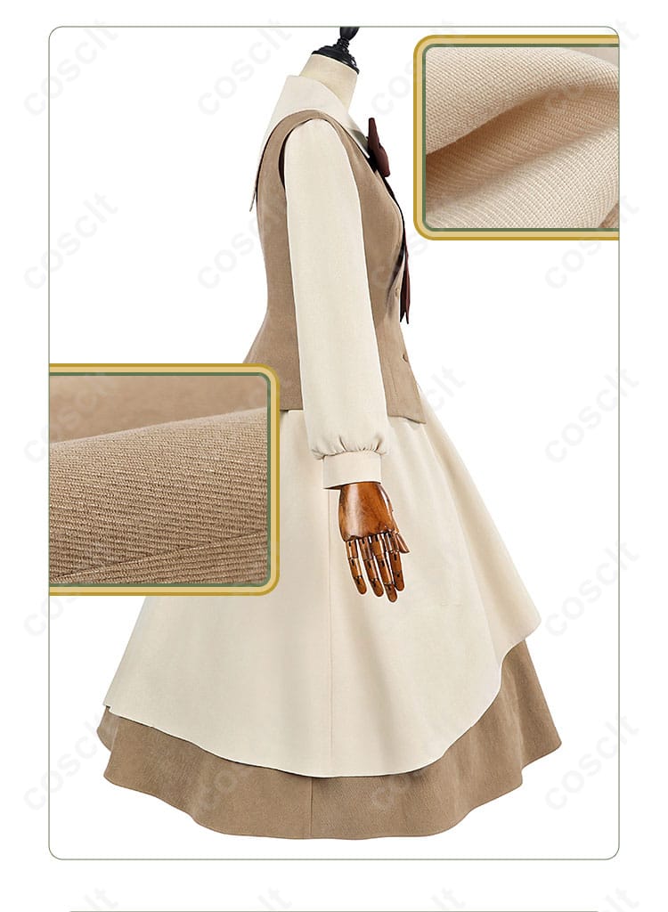 服の布料細部画像。高品質な素材使用、コスプレ衣装に最適な耐久性と快適さ。