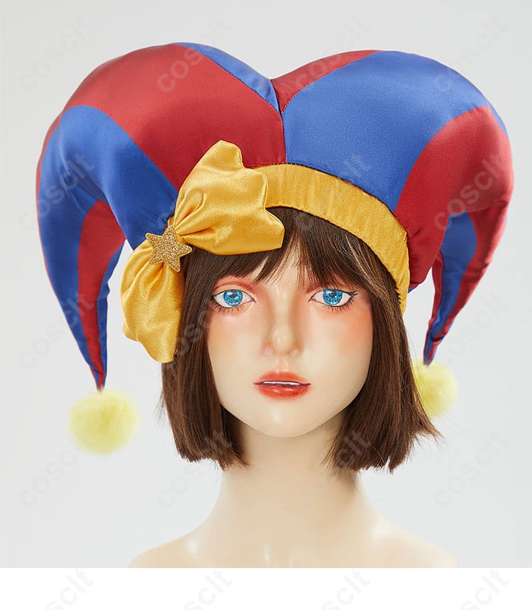 ポムニの帽子の正面から見た装飾部分。キャラクターの特徴を忠実に再現したデザイン。