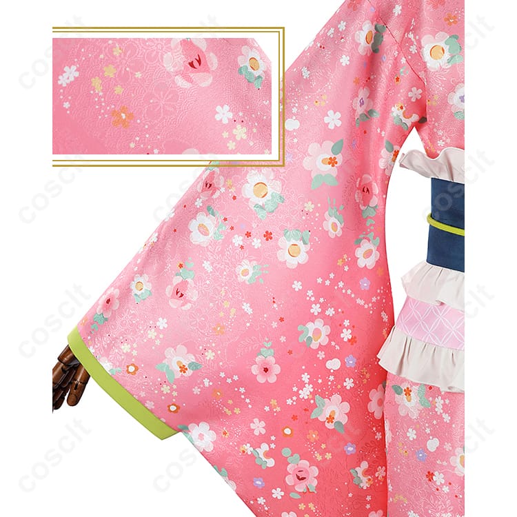 鬼滅の刃（きめつのやいば） 甘露寺蜜璃（かんろじ みつり） コスプレ衣装 街着姿 ナンジャタウンコラボ 高還元度/快適素材 - 2枚目の画像