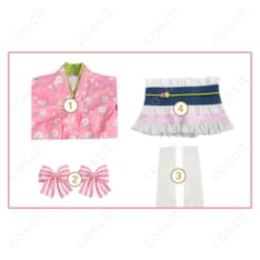 鬼滅の刃（きめつのやいば） 甘露寺蜜璃（かんろじ みつり） コスプレ衣装 街着姿 ナンジャタウンコラボ 高還元度/快適素材 - 3枚目の画像（サムネイル）