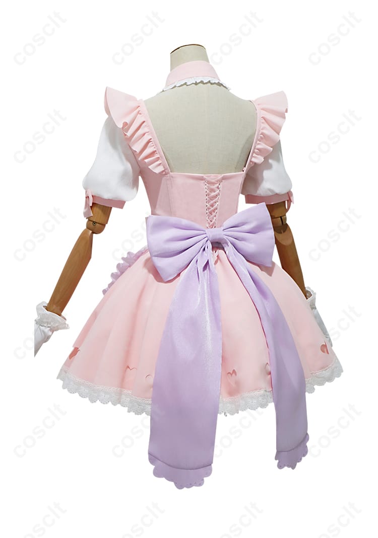 Re:ゼロ ラム コスプレ衣装 背面図。背部の蝶結びやディテールを見逃さないで！