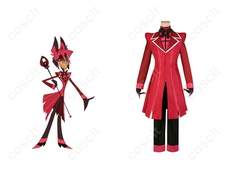ハズビン・ホテル アラスター コスプレ衣装とキャラクターとの組み合わせ画像。忠実再現のデザインで、アニメファン必見！