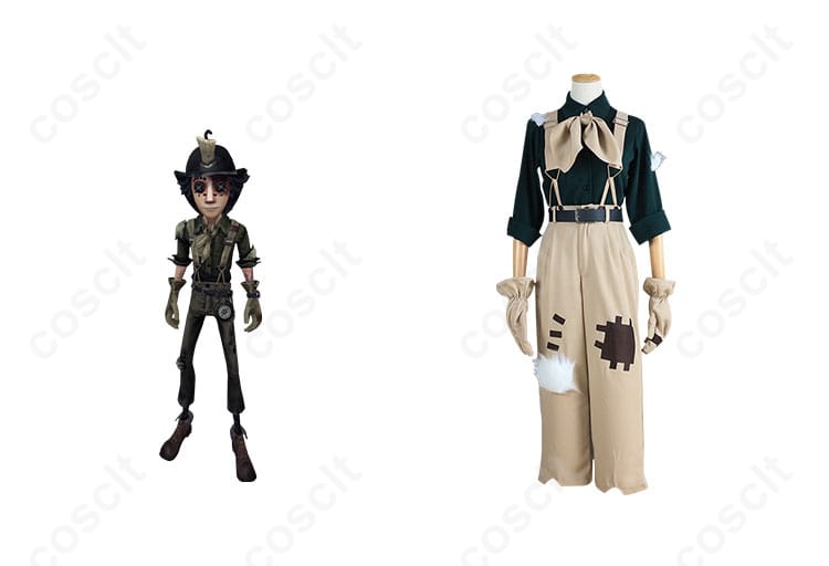 探鉱者（ノートン・キャンベル）コスプレ衣装の正面とゲームキャラクターの融合シーン。忠実に再現されたコスプレ衣装。