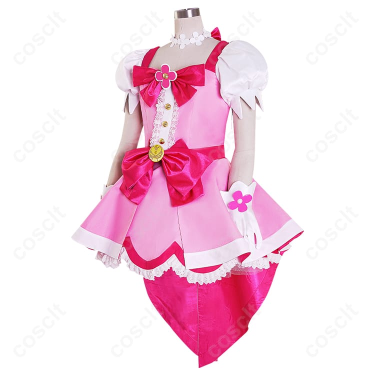 プリキュアシリーズ Go!プリンセスプリキュア 春野はるか キュアフローラ コスプレ衣装 （忠実再現・高品質・快適な着心地） - 3枚目の画像