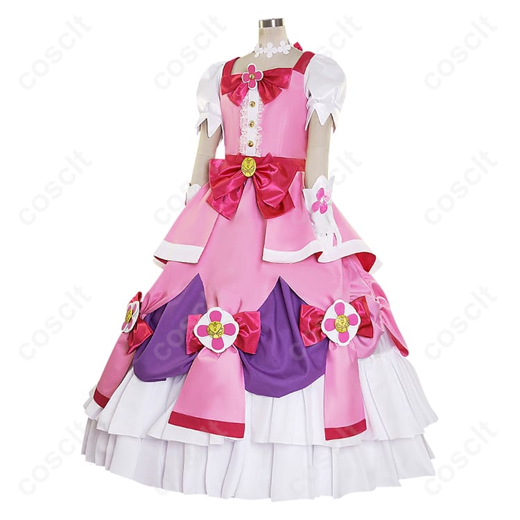 プリキュアシリーズ Go!プリンセスプリキュア 春野はるか（キュアフローラ） コスプレ衣装 モードエレガント（高再現度、快適な着心地） - 2枚目の画像