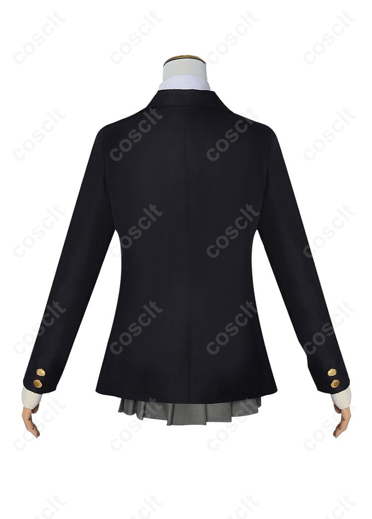 橘美花莉 制服コスプレ衣装の背面。後ろのディテールも忠実に再現されています。