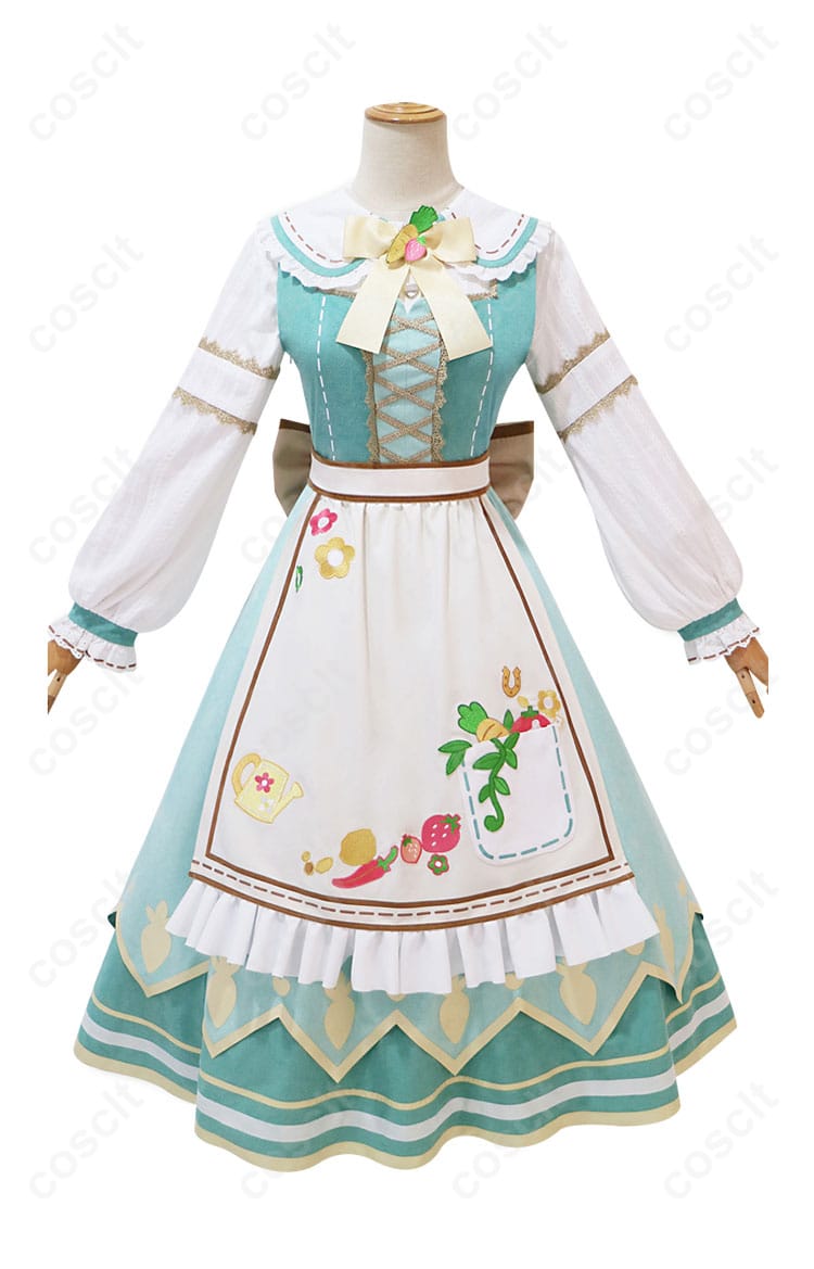 ライスシャワーコスプレ衣装の正面画像 - 勝負服コスプレ衣装の詳細な正面ビュー。