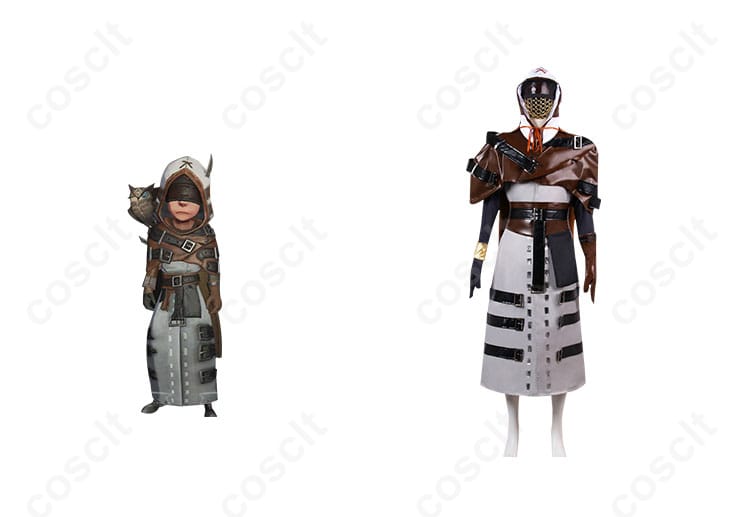 IdentityV 第五人格 占い師（イライ・クラーク）コスプレ衣装の正面とキャラクターのコスプレシーン。リアルなデザインと細部の再現が特徴。