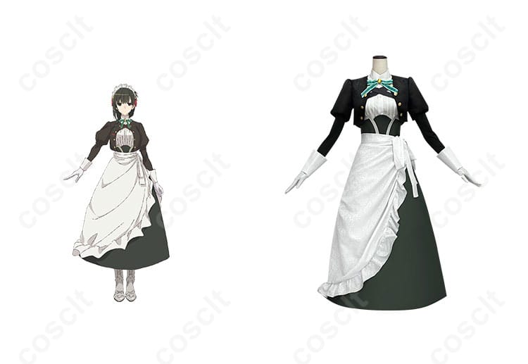 雪 シュエ コスプレ衣装 メイド服、キャラクターと衣装の忠実再現シーン。
