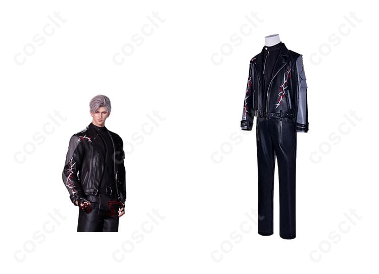 商品正面とシンのキャラクターを組み合わせたコスプレ衣装の写真。恋と深空のシン衣装の魅力を感じてください。