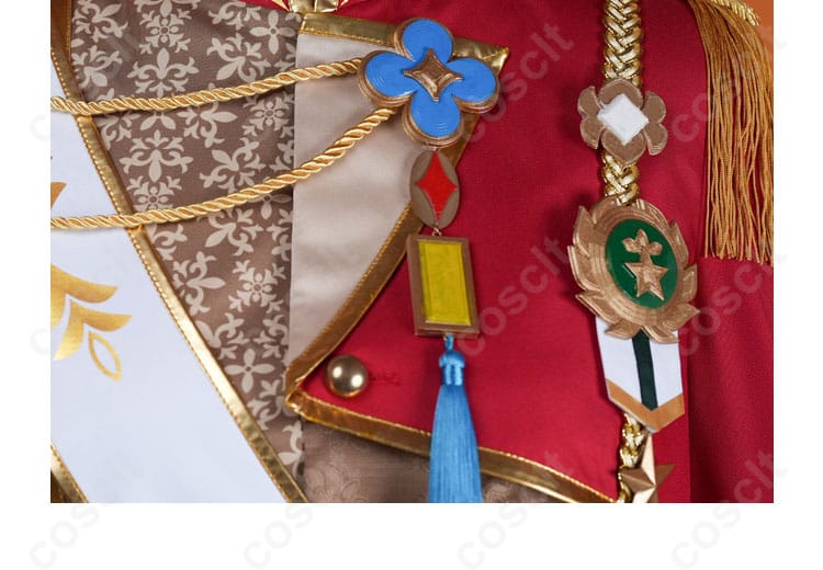 三毛縞斑 コスプレ衣装 胸元の飾り、精密な刺繍