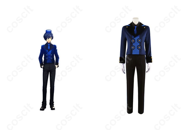 商品正面とキャラクター人物が一緒に写ったコスプレ衣装の画像 - 結城理のベルベットルーム衣装