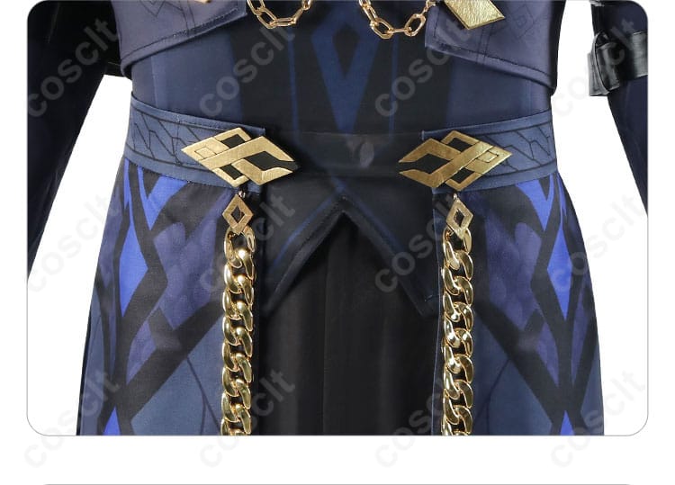カピターノ コスプレ衣装の腰部分の装飾詳細。腰帯や装飾が精緻で、キャラクターのスタイルにぴったりです。