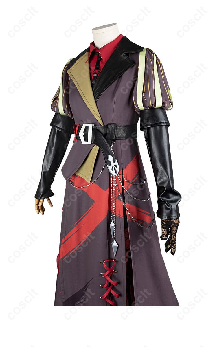 ウマ娘 ドリームジャーニー コスプレ衣装 装飾ディテール。勝負服の刺繍や花柄、徽章などの美しい装飾。