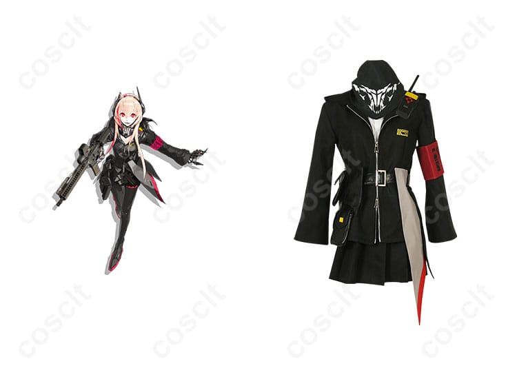 ドールズフロントライン M4 SOPMOD II コスプレ衣装 正面とキャラクターのコラボ画像