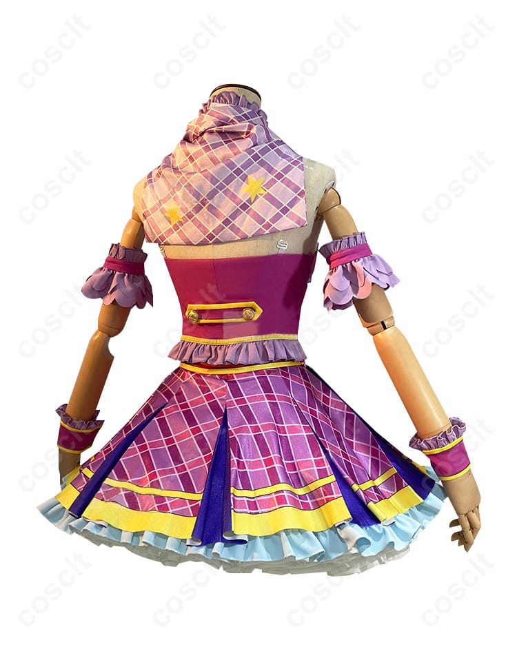 紫吹蘭コスプレ衣装背面 - 背面もアイカツ！のデザインを忠実に再現したコスプレ衣装。