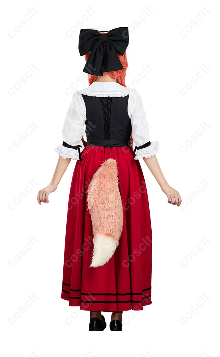 服の背面ディテール：ホロのコスプレ衣装背面の美しいデザインとディテール。