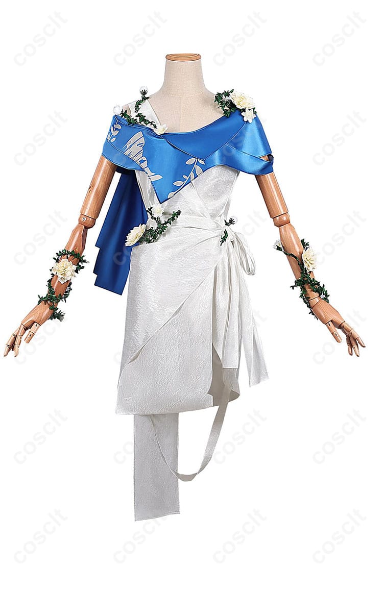 商品正面の写真。シンプルで美しいデザインが特徴のコスプレ衣装。