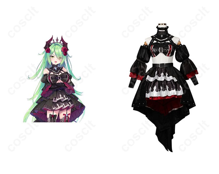 商品正面とキャラクターの組み合わせコスプレ衣装 – 高忠実再現の魔王コスプレ衣装。