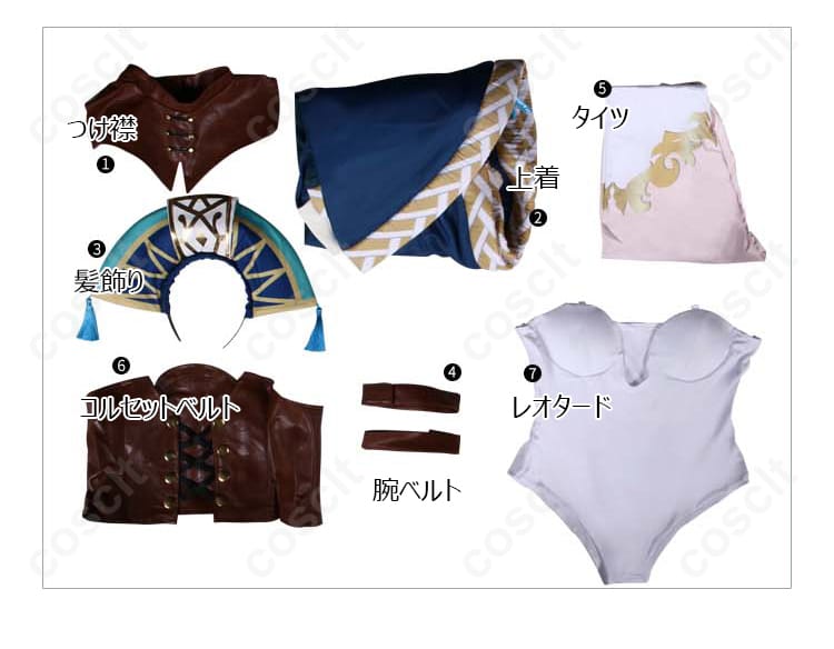 セット内容の展示、聖剣伝説3アークメイジコスプレ衣装のすべてのアイテム