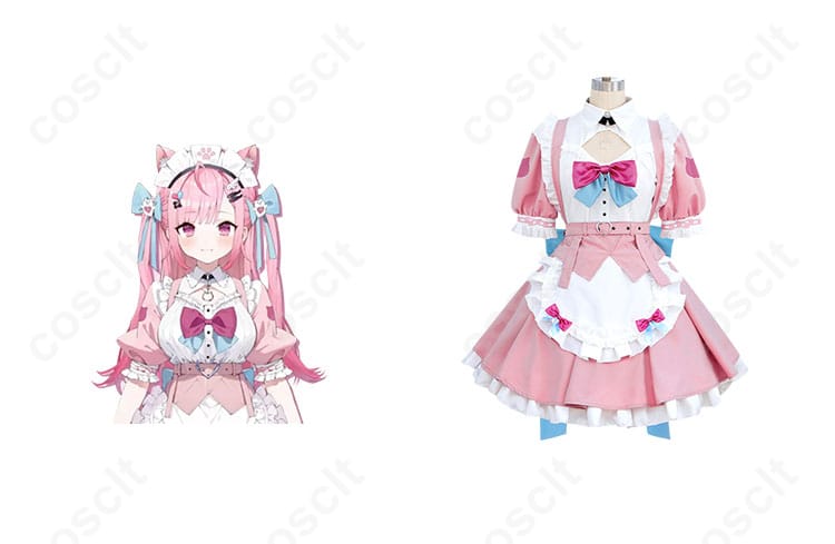 結城さくな コスプレ衣装 正面とキャラクターが一緒に写った画像。高忠実再現でキャラクターの魅力をそのまま再現。コスプレ衣装でキャラクターになりきろう！