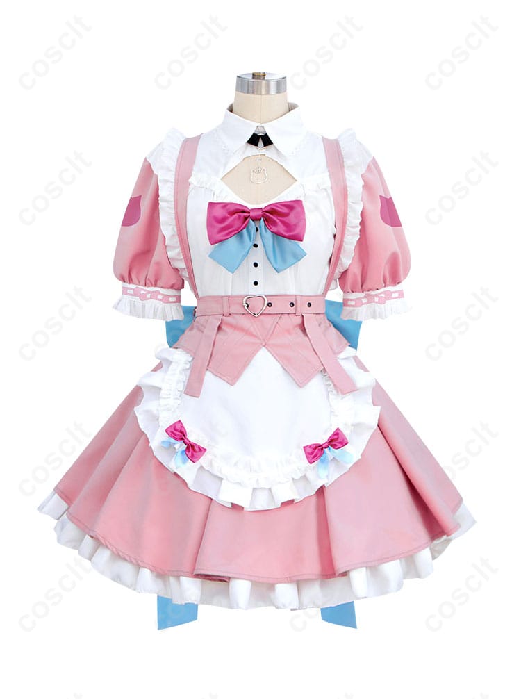結城さくな コスプレ衣装 正面の詳細画像。ワンピースとエプロンセットのデザインが美しく、細部まで忠実に再現されています。コスプレ衣装通販ならCOSCLTで！