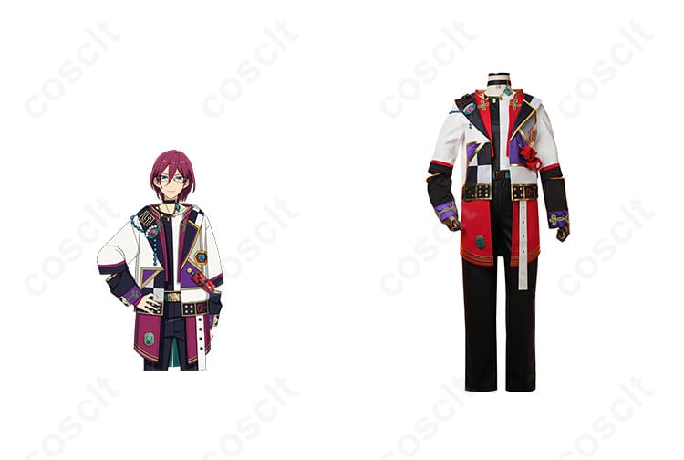 商品正面とキャラクターの組み合わせ画像：あんさんぶるスターズ！！ 七種茨 コスプレ衣装 商品正面とキャラクターのデザインを忠実に再現。コスプレファン必見！