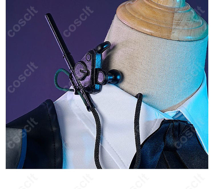 衣服の襟の装飾細部、月城柳コスプレ衣装の品質感