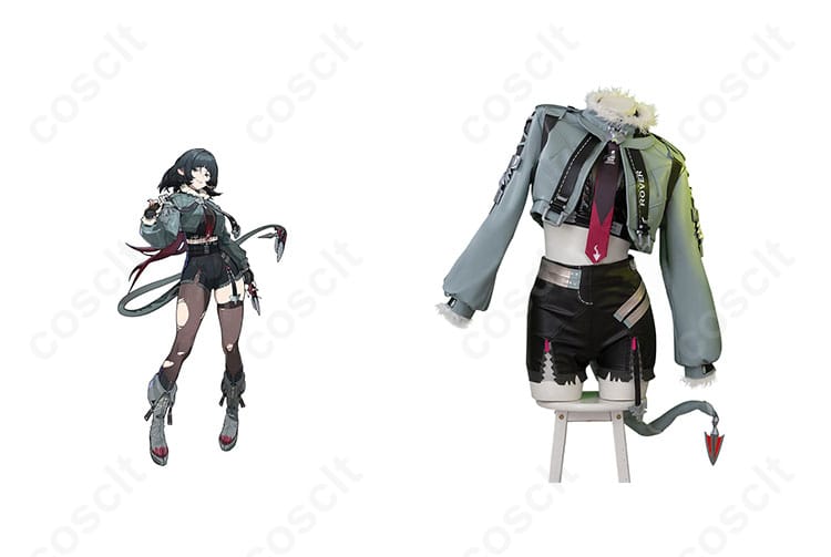 ゼンレスゾーンゼロ ジェーン・ドゥ コスプレ衣装 商品正面とキャラクターの写真。ゲームのファン必見！