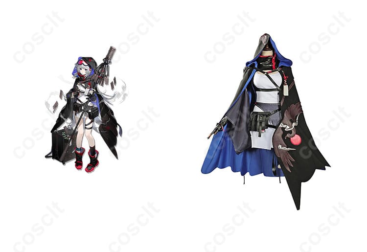 アークナイツ マルベリー コスプレ衣装 商品正面とキャラクター画像。詳細なデザインと高還元度の再現。