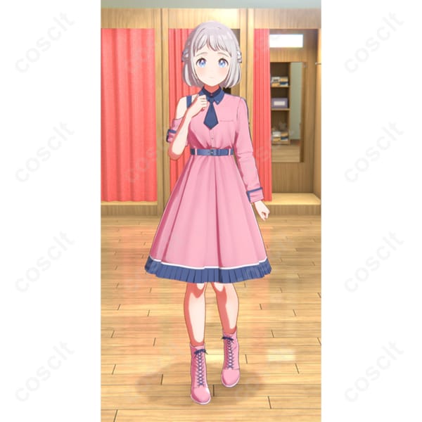 学園アイドルマスター（学マス） 葛城リーリヤ コスプレ衣装 白線 ピンク ステージ衣装（オーダーメイド可）
