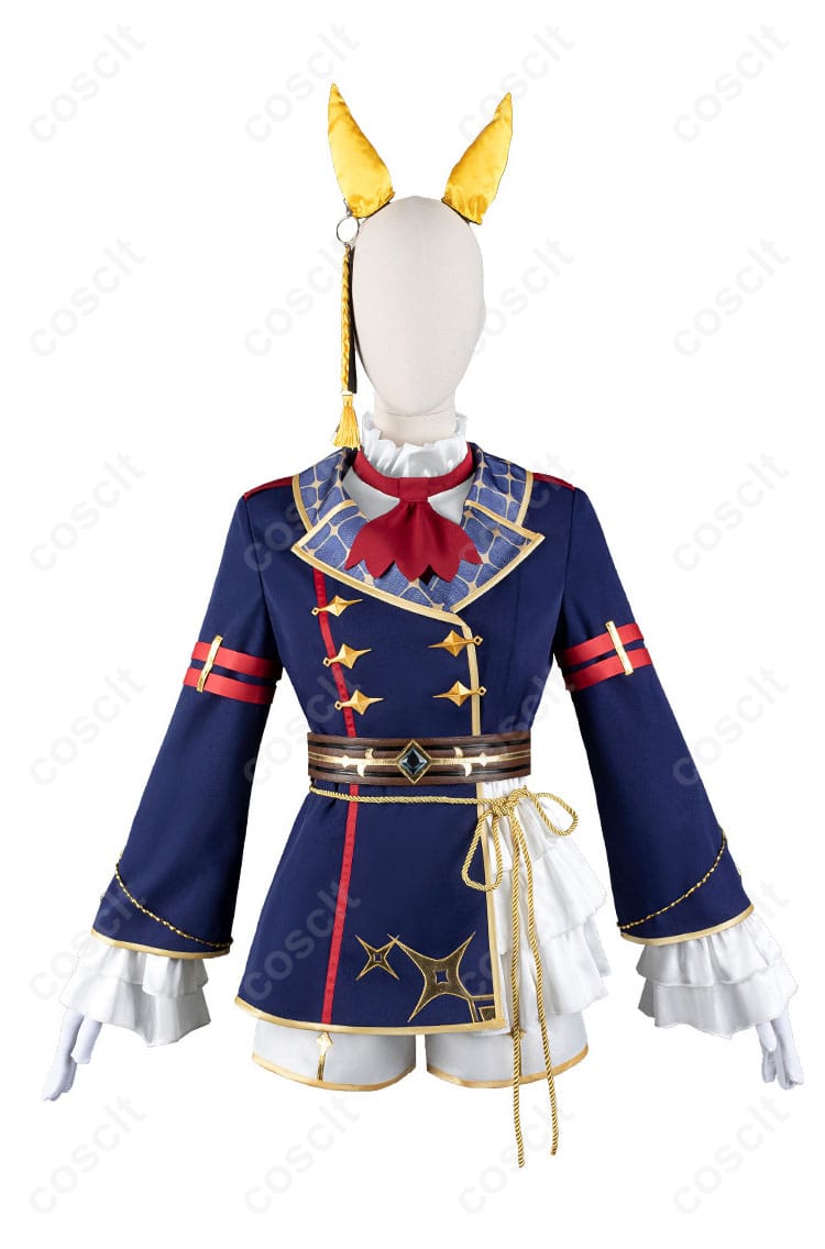 商品正面画像。ウマ娘 カルストンライトオの勝負服コスプレ衣装。