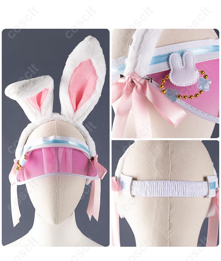 コスプレ衣装の帽子装飾部分のディテール。可愛らしいデザインと高い再現度。