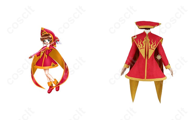 カードキャプターさくら 木之本桜 バトルコスチューム コスプレ衣装の正面とキャラクターの組み合わせ画像