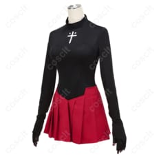 Fateシリーズ Fate/EXTRA Record 遠坂凛 コスプレ衣装 『Fate/EXTRA Record』版（黒のトップス＋赤のプリーツスカート） - 2枚目の画像（サムネイル）