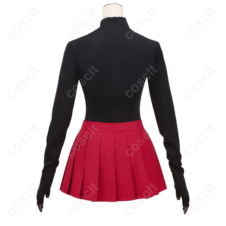 Fateシリーズ Fate/EXTRA Record 遠坂凛 コスプレ衣装 『Fate/EXTRA Record』版（黒のトップス＋赤のプリーツスカート） - 3枚目の画像