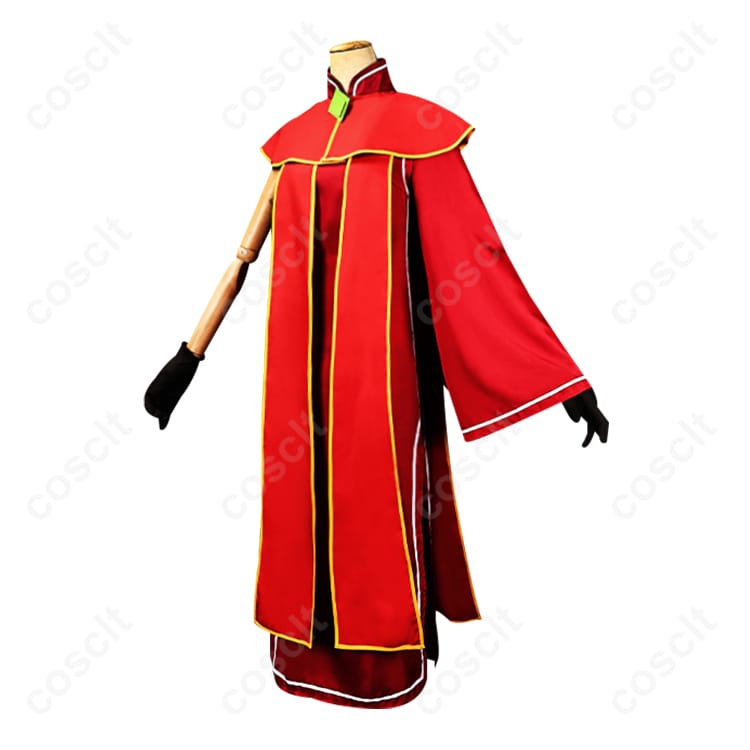 NARUTOシリーズ ナルト 黒ツチ コスプレ衣装 第四次忍界大戦時 岩隠れの里忍者制服（赤いチャイナ風ドレス＋片袖デザイン） - 2枚目の画像
