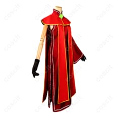 NARUTOシリーズ ナルト 黒ツチ コスプレ衣装 第四次忍界大戦時 岩隠れの里忍者制服（赤いチャイナ風ドレス＋片袖デザイン） - 3枚目の画像（サムネイル）