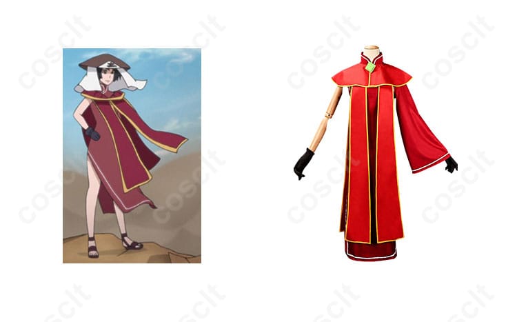 商品正面とキャラクターの組み合わせイメージ - 黒ツチのコスプレ衣装、ナルトのキャラクター再現