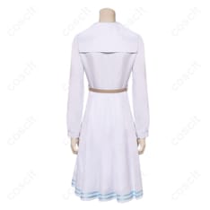 BEASTARS（ビースターズ） ハル コスプレ衣装 チェリートン学園女子制服（白いセーラー襟ワンピース＋ベージュのベルト＋リボン＋ウサギのしっぽ） - 4枚目の画像（サムネイル）