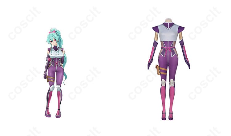 ニートくノ一 百地彩夢 コスプレ衣装 正面とキャラクターの組み合わせ画像。リアルな再現度で、実際にキャラクターになりきれる！
