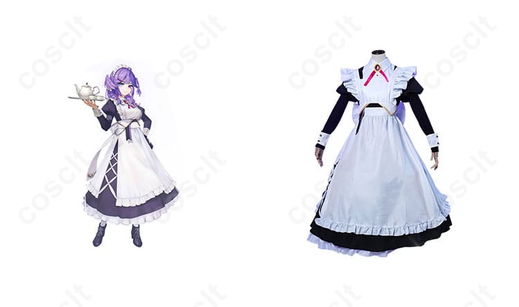 商品正面とキャラクターの組み合わせ画像 - セレン龍月 コスプレ衣装 メイド服（貴族と召使い）【高再現度】