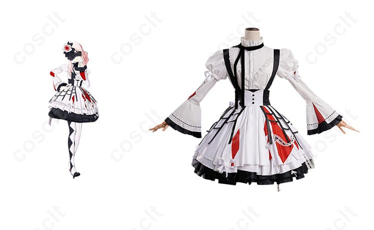 商品正面とキャラクターとのコスプレ衣装の合わせ画像 - プロジェクトセカイ、暁山瑞希 コスプレ衣装「失われてしまったもの 苦痛の綻花」