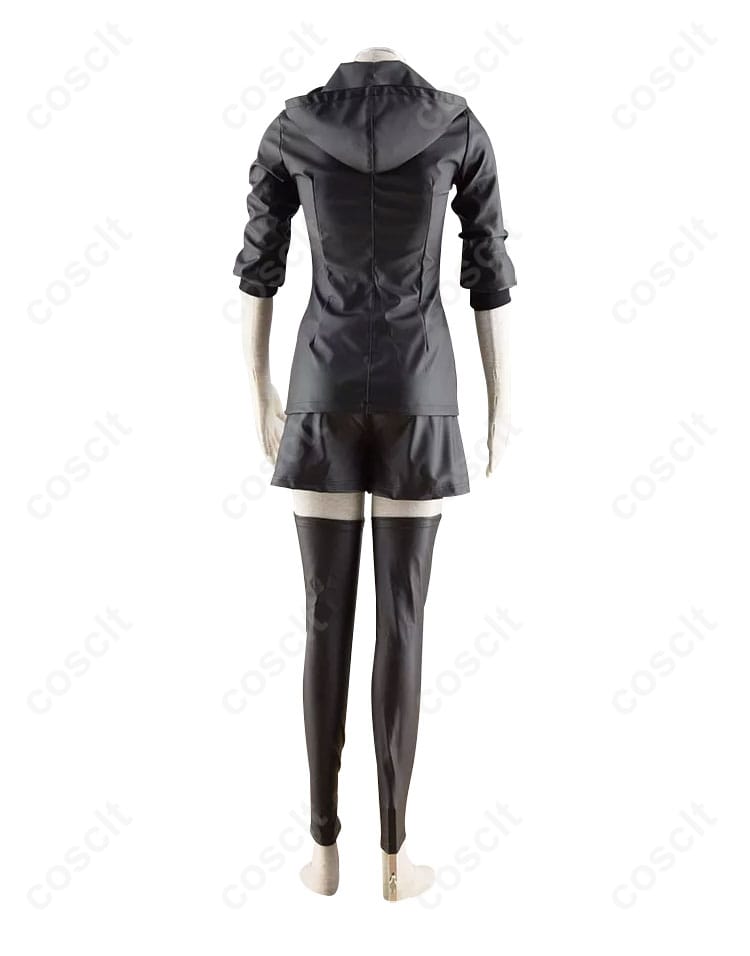 霧嶋董香の戦闘服コスプレ衣装の背面画像。背面デザインのディテールがわかる。東京喰種コスプレ衣装。