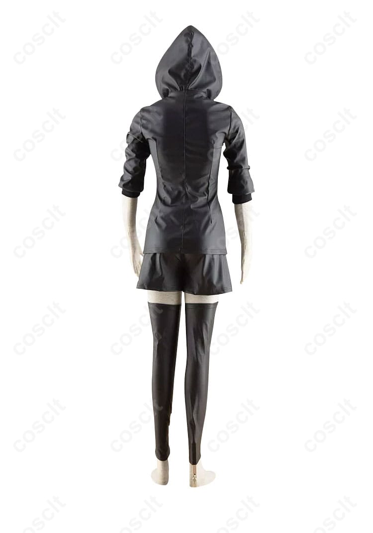霧嶋董香コスプレ衣装の背面細部、戦闘服のディテールを強調。ファン必見の高忠実度デザイン。